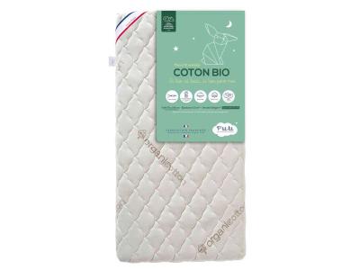 Matelas b&eacute;b&eacute; sans traitement d&eacute;houssable coton bio 60x120