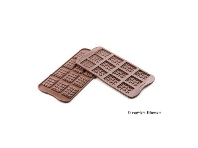 Moule &agrave; chocolat 12 mini tablettes en silicone platinium