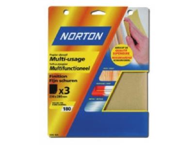 Norton Lot de 3 Feuilles 230 x 280 mm papier multi-usage Grain 40