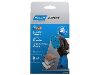 Norton - 5 garnitures corindon multi-ponceuse perfor&eacute;e (grain 40)