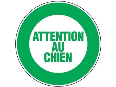 Panneau Attention au chien - Rigide &Oslash;180mm - 4040028