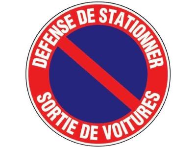 Disque &Oslash;18 cm ""D&eacute;fense de stationner sortie de voitures