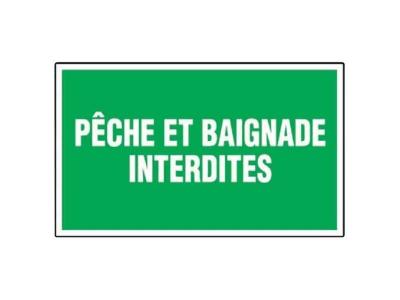 Novap - plaque d'interdiction ""p&ecirc;che et baignade interdites"" BD-151496