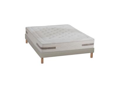 Ensemble serenade bio 160x200 cm matelas ressorts ensach&eacute;s + sommier bois ferme