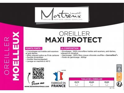 Oreiller Maxi Protect (Anti-Acariens, Anti-T&acirc;che, Relaxante Et Climatis&eacute;e)