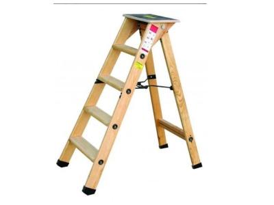 Escabeau bois professionnel 5 marches + tablette - Outifrance