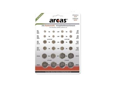 Pack de 24 piles bouton AG1 till CR2032 0% Mercury (12752400) - Arcas