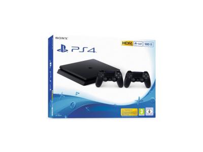 Pack Console Ps4 Slim 500 Go F Noire + 2eme Manette Dualshock Noire Ps4 V2