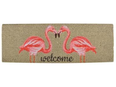Esschert Design - Tapis en fibres de coco motif Flamants roses