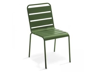 Chaise de jardin - 47 x 55 x 83 cm - Acier - Palavas - Vert Cactus