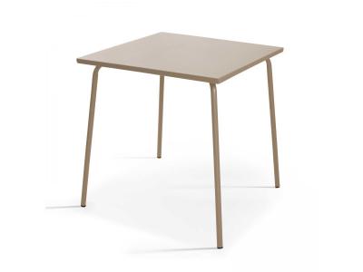 Table de jardin - 70 x 70 x 70 cm - Acier - Palavas - Taupe
