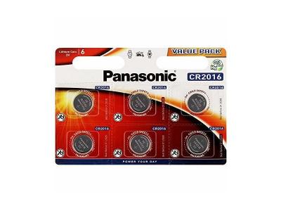 Panasonic - Pack de 6 Piles Bouton Lithium CR2016 CR 2016 3V