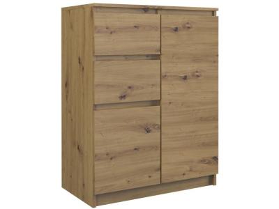 PARME - Commode contemporaine chambre/salon/bureau 97x70x40 cm - Ch&ecirc;ne