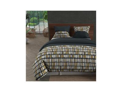 Soleil d'ocre Housse de Couette + 2 taies, Gris, 220 x 240 cm