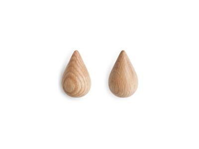 Normann Copenhagen - Dropit Crochet mural petit, naturel (lot de 2)