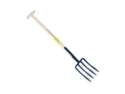 Fourche &agrave; b&ecirc;cher &agrave; soie 4 dents spatul&eacute;e manche b&eacute;quille