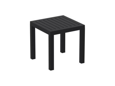 Petite table de jardin en plastique noir r&eacute;sistante aux intemp&eacute;ries 45x45x45 cm mdj10203