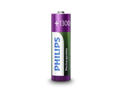 Philips R6B4A130 Batterie Rechargeable 1300mAh AA 4 pi&egrave;ces