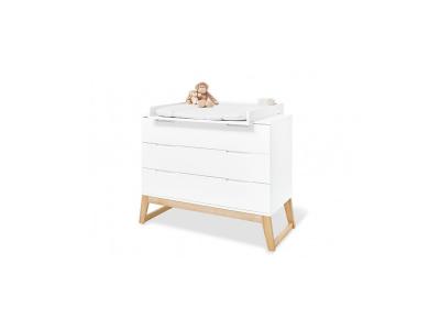 Pinolino Commode table &agrave; langer Bridge bois naturel/blanc