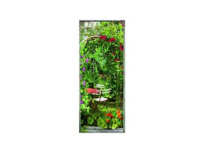 Sticker Adh&eacute;sif de porte Ondoor- Jardin fleuri - 204 x 83 cm