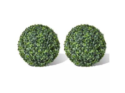 Plante artificielle boules de buis decoration interieur ou e par terieur 2 pi&egrave;ces 35