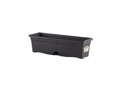 Jardiniere avec r&eacute;serve plastique anthracite 60x20 cm