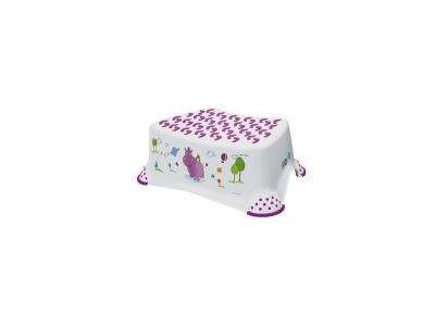 Plastorex marche-pieds blanc violet d&eacute;cor hippo