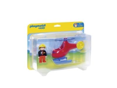 PLAYMOBIL 1.2.3 - 6789 - Pompier avec H&eacute;licopt&egrave;re