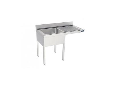Distform Plonge 1 Bac avec Passage pour Lave-Vaisselle &agrave; Gauche - L 1400 x P 550 mm