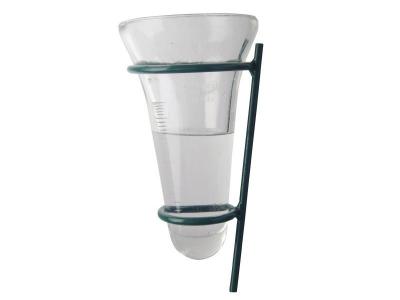 Pluviom&egrave;tre en verre avec support en m&eacute;tal vert