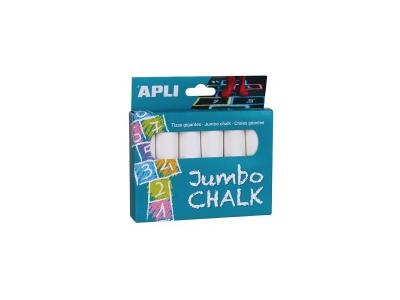 Apli 14370 - Bo&icirc;te de 6 craies g&eacute;antes blanches