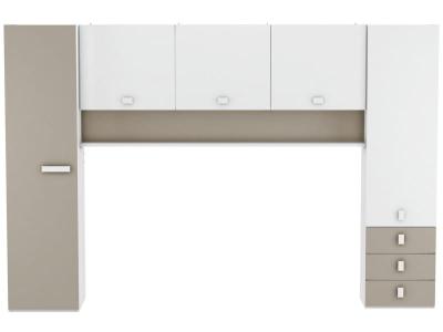 Meuble de rangement pour lit enfant - 304 x 203 x 53,5 cm -PEGANE-