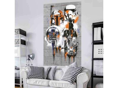 Komar Poster g&eacute;ant intiss&eacute; Personnages Star Wars en graffiti