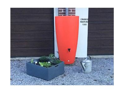 Plast'Up Rotomoulage Pot Conique r&eacute;cup&eacute;rateur d'eau de Pluie R&C 200l, Orange