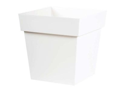 Pot carr&eacute; Toscane Blanc - 39x39x39cm 38L - EDA Plastiques