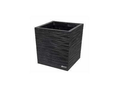 Pot fleurs 34x34 hauteur 36cm gris en caoutchouc recycle, prgompf306