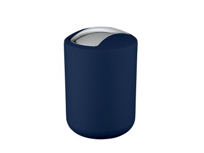 WENKO Poubelle Salle de Bain, Mini Poubelle Salle de Bain 2L, 14x21x14 cm, Bleu