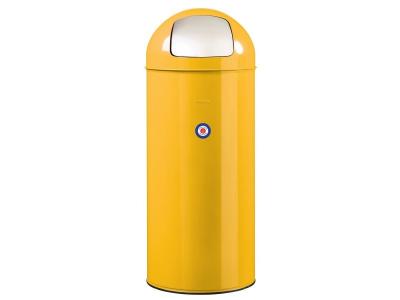 Rossignol - Poubelle de cuisine &agrave; trappe 45L vintage - Jaune moutarde