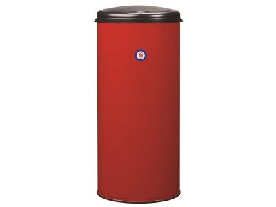 Poubelle &agrave; ouverture par pression 45L en M&eacute;tal Rouge tomate