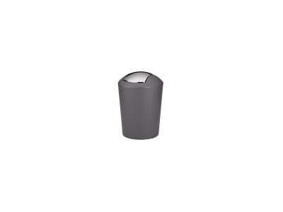 Poubelle de Salle de Bain en Plastique Gris et Argent Marta - 5L