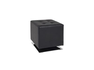 Tabouret carr&eacute; 40 cm noir et chrom&eacute;