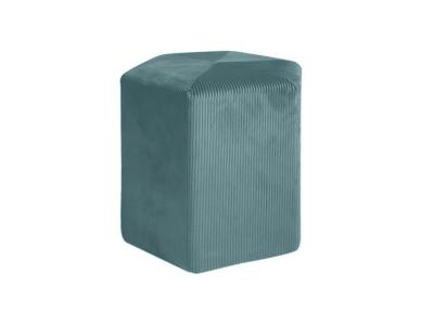 Pouf design velours Giulia - L. 35 x H. 35 cm - Bleu canard
