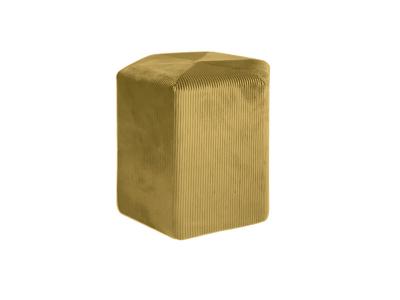 The Home Deco Factory - Pouf en velours c&ocirc;tel&eacute; Guilia 35 cm moutarde