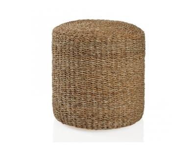 Pouf Rond en Rotin &oslash; 40cm - Bois