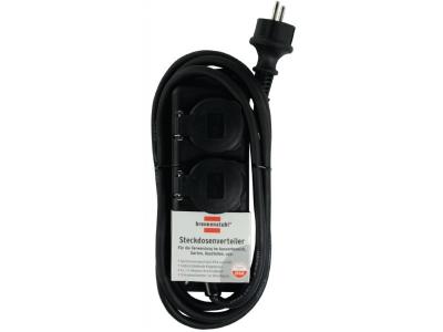 Brennenstuhl R&eacute;partiteur de prises sans interrupteur noir 2x 2m 230V