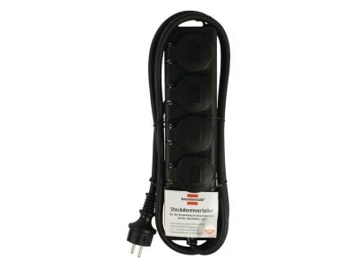 Brennenstuhl R&eacute;partiteur de prises sans interrupteur noir 4x 2m 230V