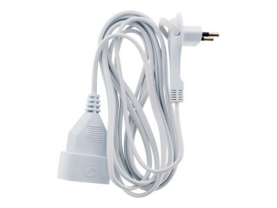Prolongateur sans terre avec fiche extraplate 2x 0,75 Blanc 3m