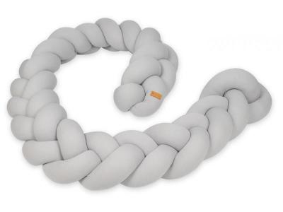 Protection tress&eacute;e pour lit b&eacute;b&eacute; gris 426099
