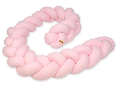 Protection tress&eacute;e pour lit b&eacute;b&eacute; rose clair 426098b
