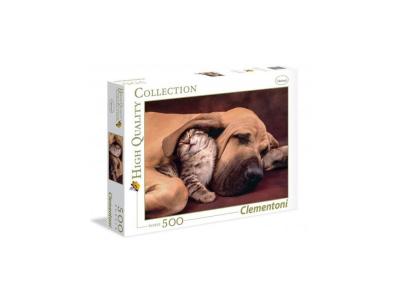 Clementoni Jigsaw High Quality Collection - Dog & Kitten 500 pi&egrave;ces 